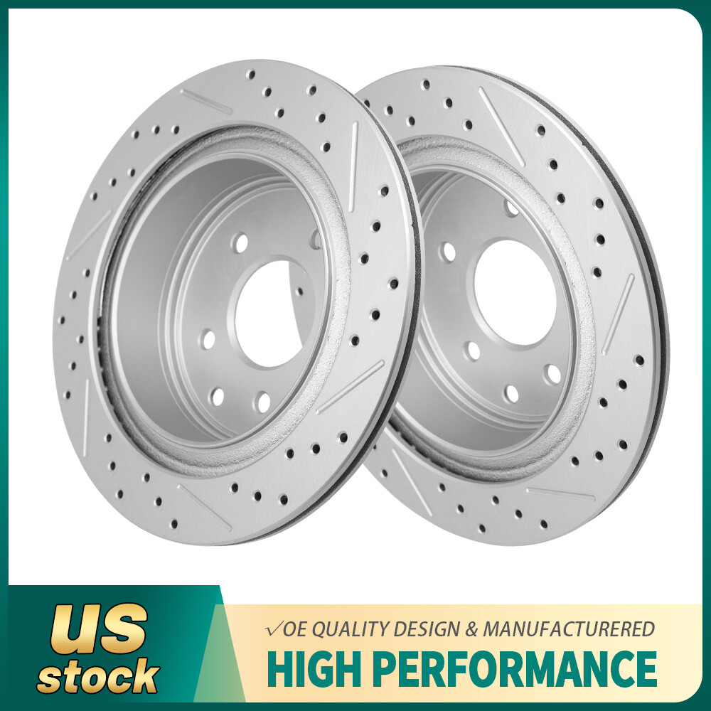For Infiniti G35 Nissan Rogue Leaf 350Z Juke X-Trail Rear Drilled Brake Rotors