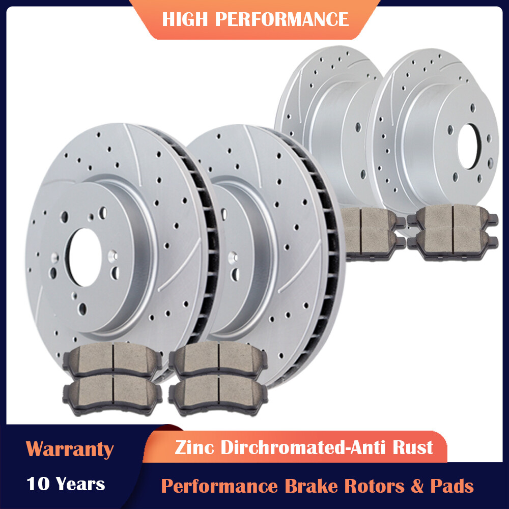 Front Rear Drilled Rotors and Brake Pads Brakes Kits for MKZ Mazda 6 Ford Fusion