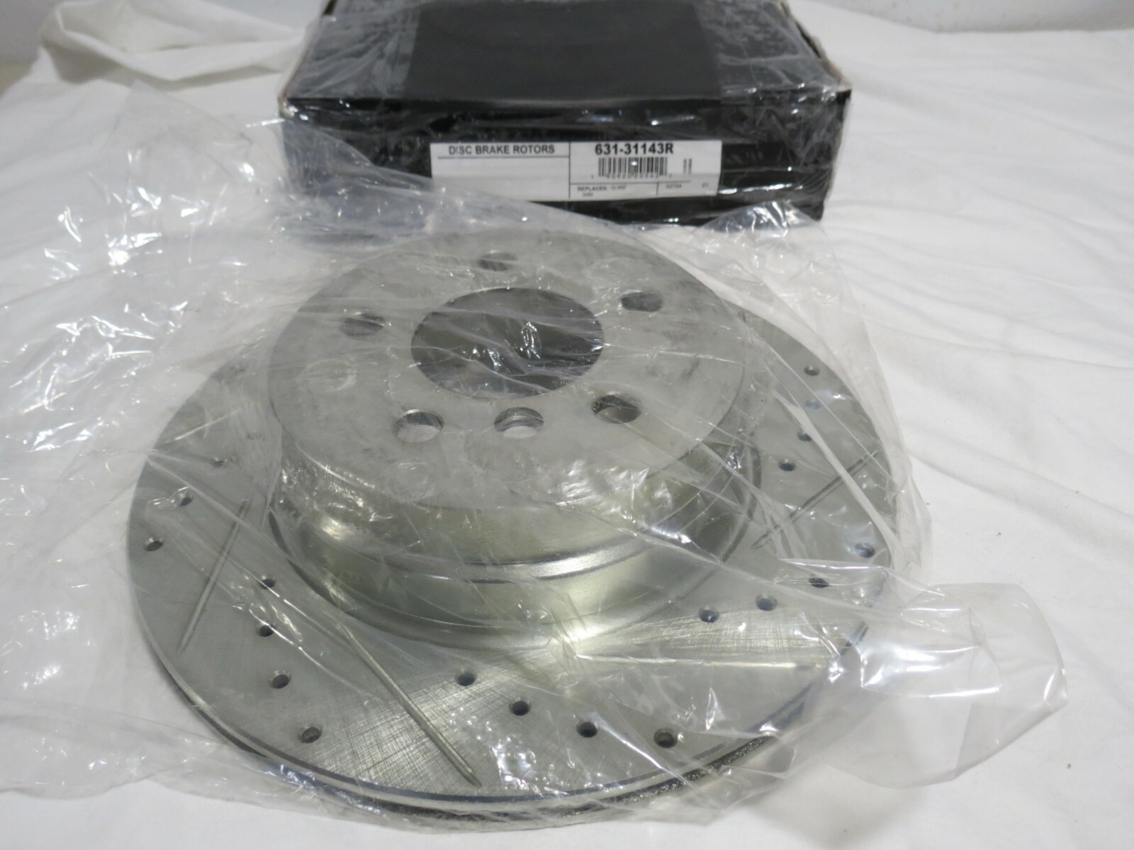 Dynamic Friction 631-31143R Drilled Slotted Silver Zinc Brake Rotor 07-19 BMW