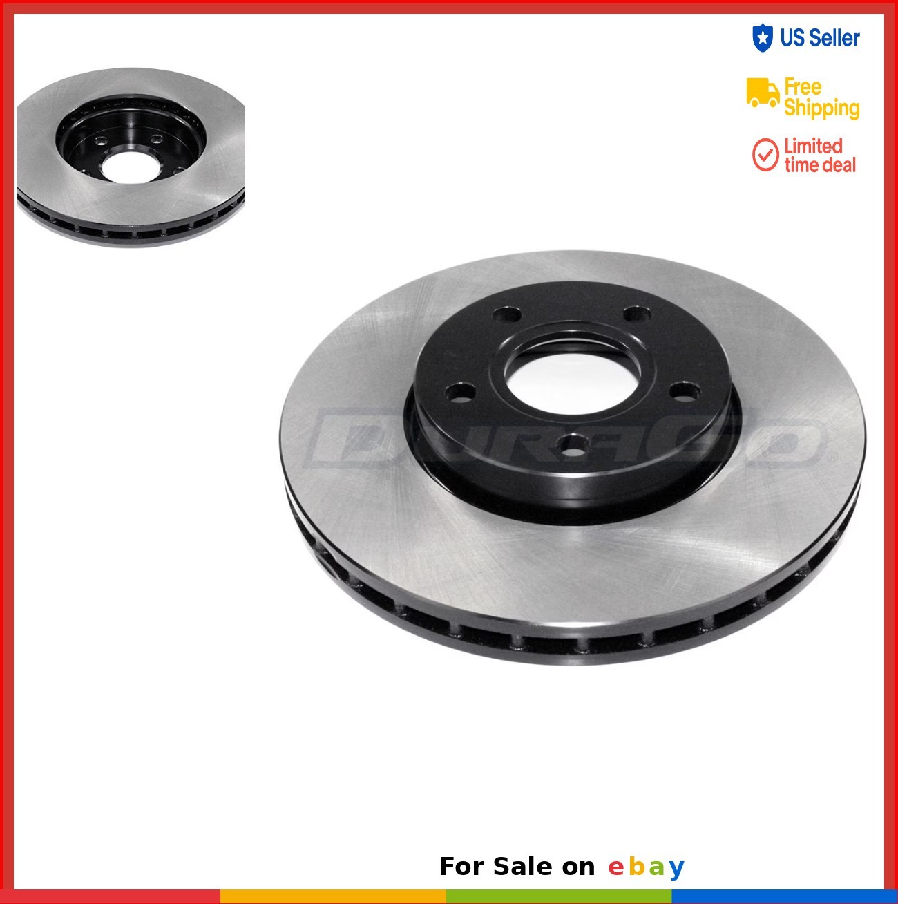 Disc Brake Rotor Pair Premium Electrophoretic Coated Corrosion Resistant