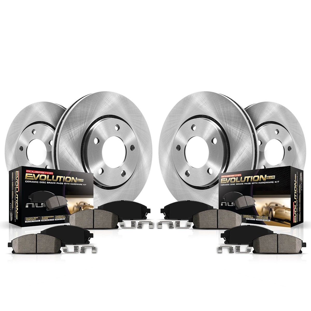Powerstop Front Rear 4 Wheel Discs & Pads Kits for Police Suv Explorer Aviator