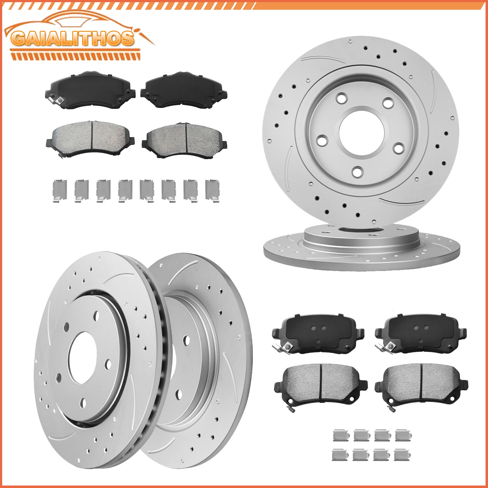 Front Rear Brakes Rotors & Pads Kit For Dodge Grand Caravan Journey VW Routan