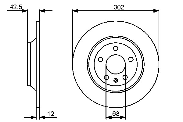 2x Brake Discs Pair Solid fits AUDI A6 Allroad C6 4.2 Rear 06 to 10 BVJ 302mm