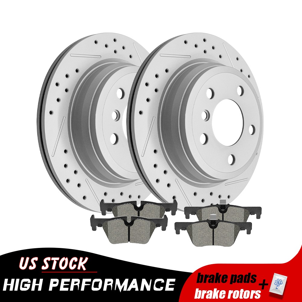 300mm Rear Drilled Disc Brake Rotors Pad for BMW 328d 328i 330i 428i 430i xDrive
