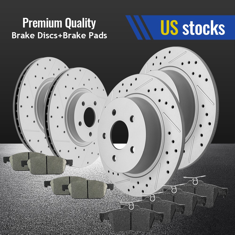 Front Rear Disc Rotors Ceramic Brake Pads for Ford Escape Transit Connect 2.0L