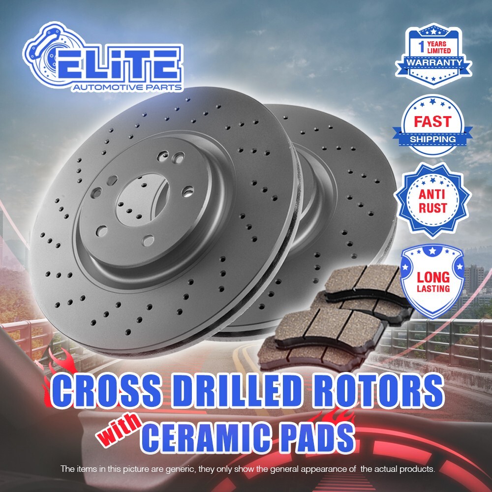 Front Drilled Rotors & Ceramic Pads for 2021-2024 Suburban Heavy Duty Brake