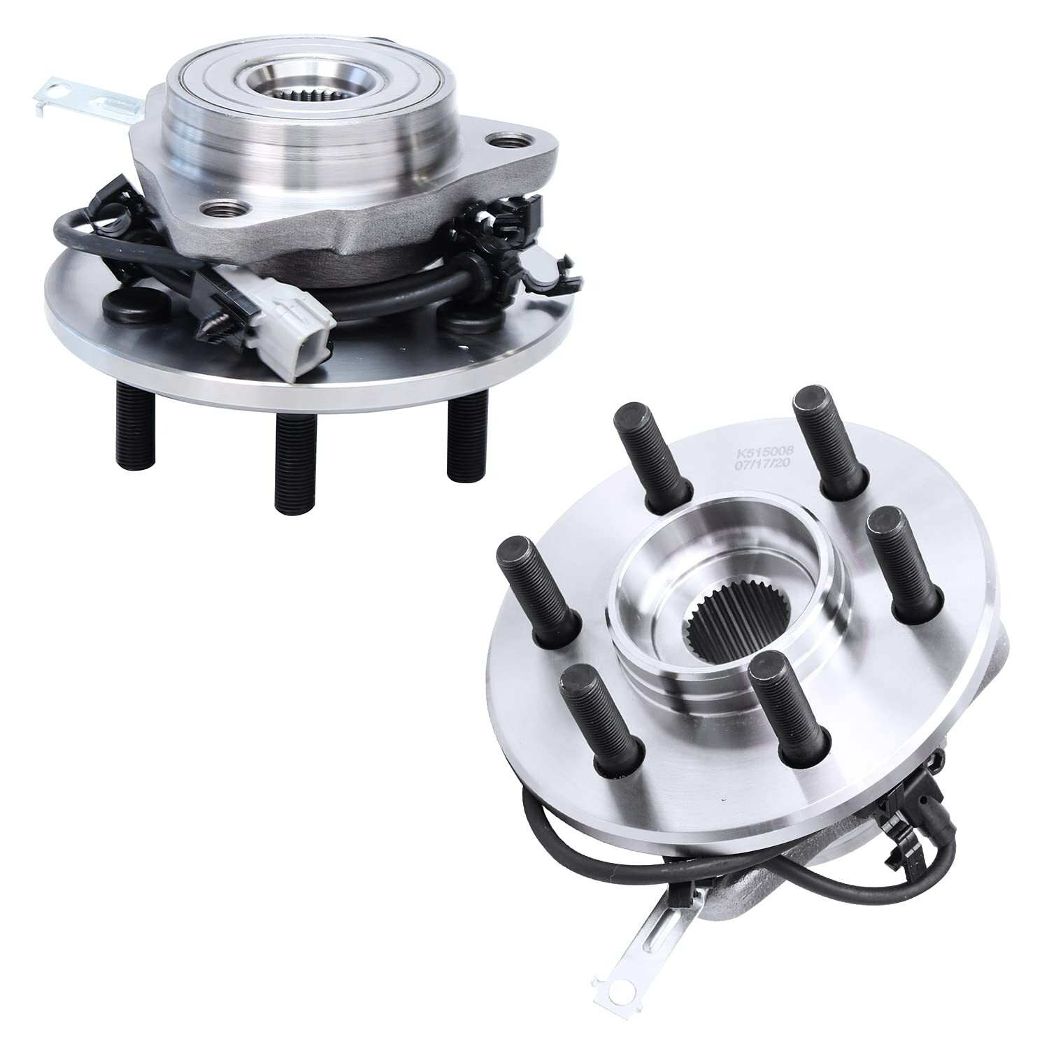 Front Drilled Brake Rotor Pad + Wheel Hub for 2000-2002 4WD Dodge Dakota Durango