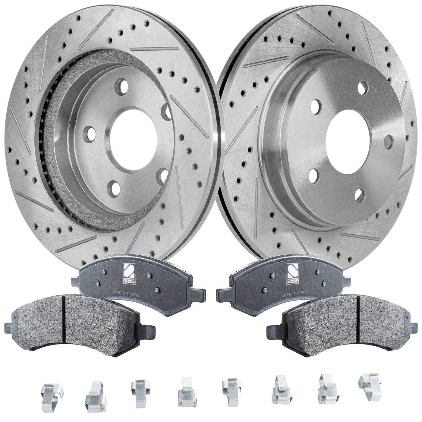Front Brake Disc Rotors and Pads Kit for Ram Truck 1500 Classic Dodge Dakota 10