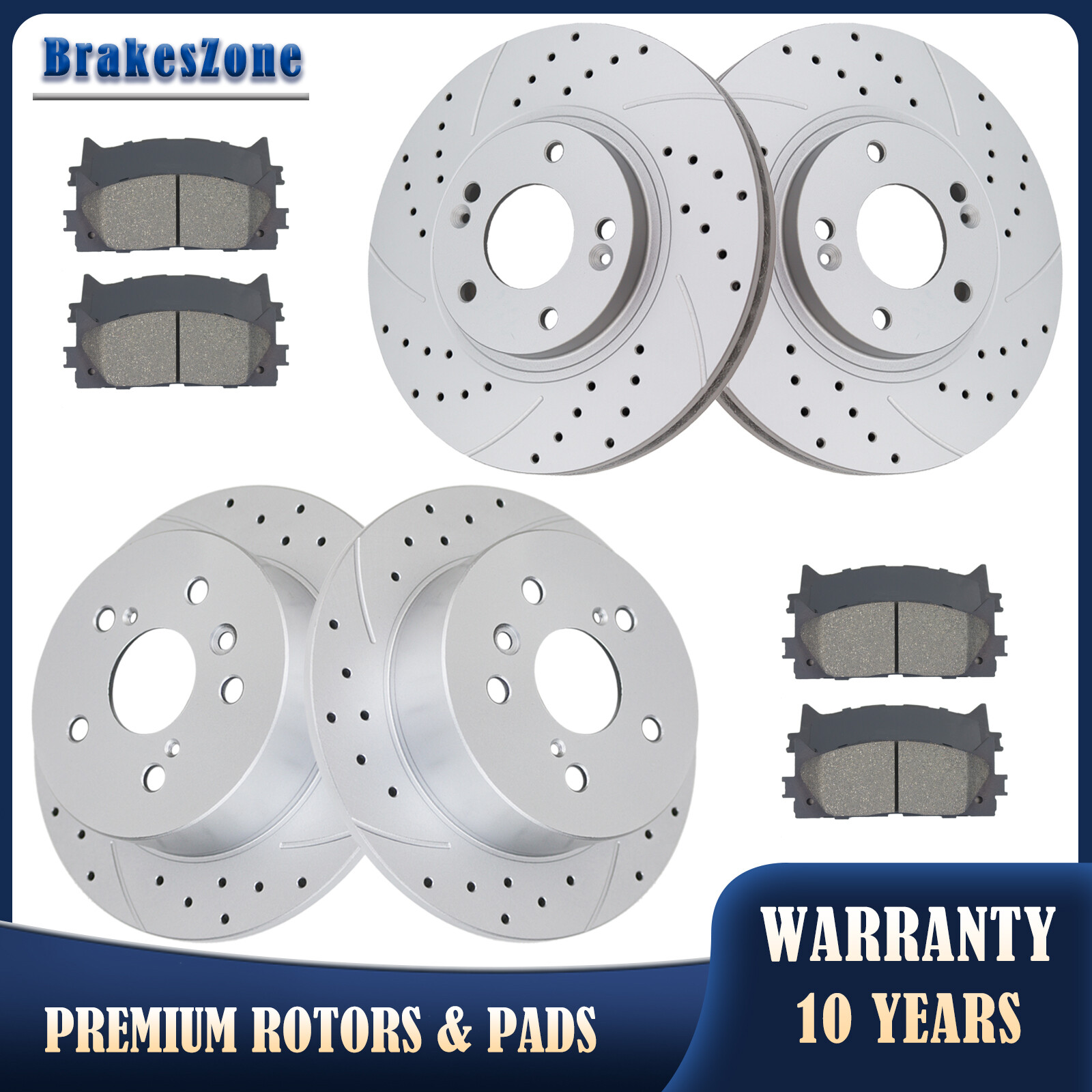 Fit for Kia Optima 2011-2015 300mm Front 284mm Rear Brake Rotors Pads Kit Brakes