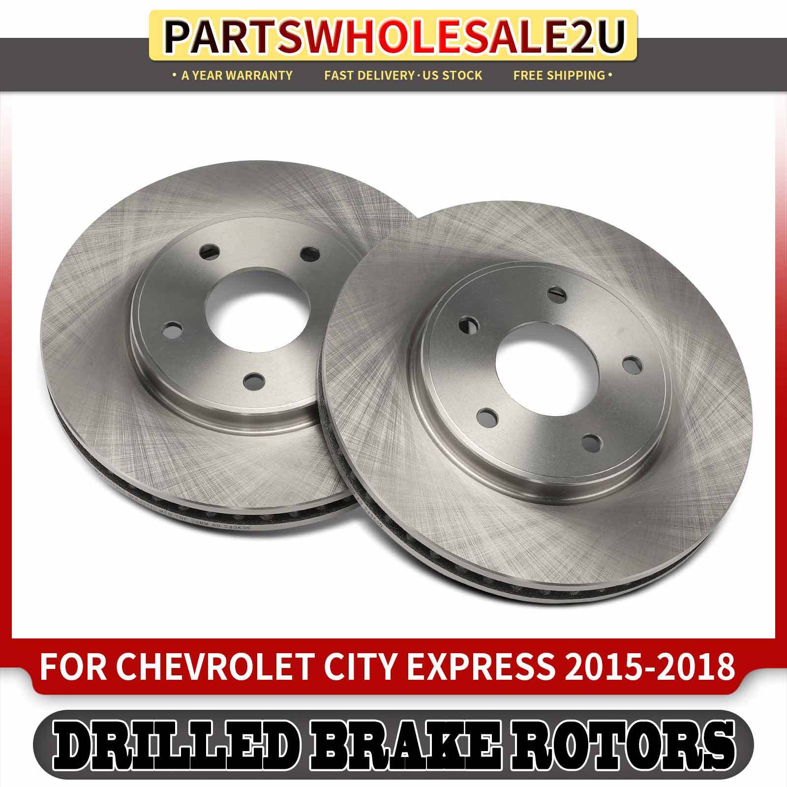 2pcs Front Side Disc Brake Rotors for Chevrolet City Express 2015-2018 Nissan
