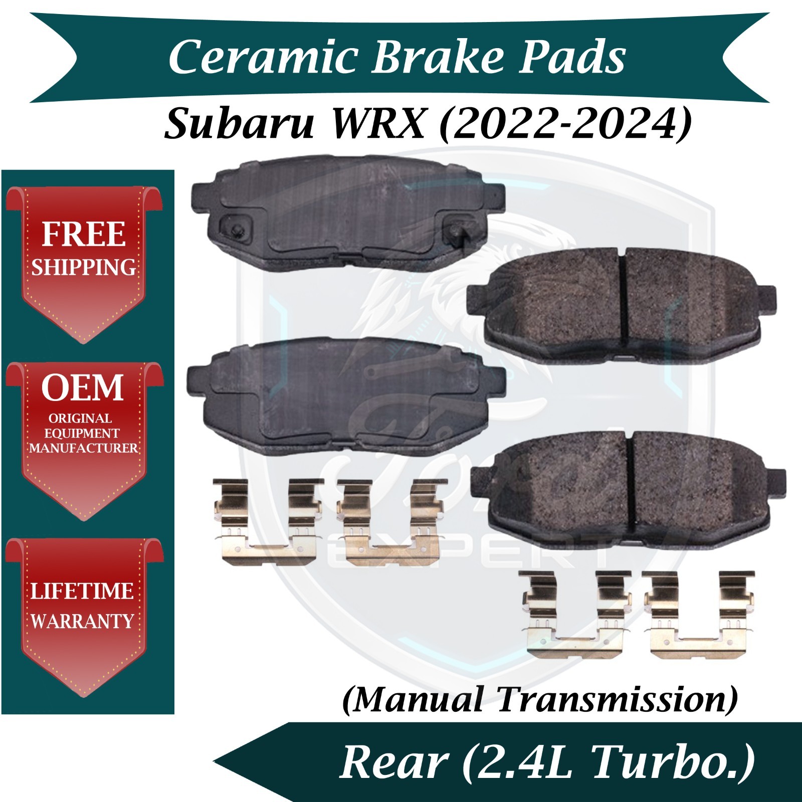 New OE Rear Ceramic Brake Pads Kit For 2022-2024 Subaru WRX 9 Yr Warranty