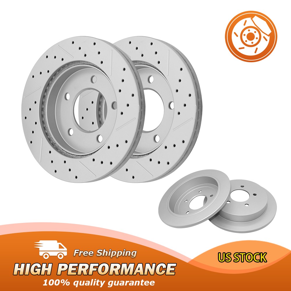 Front Rear Drilled Brake Rotors for 1999 – 2003 Ford F-150 Lobo 5-Lug