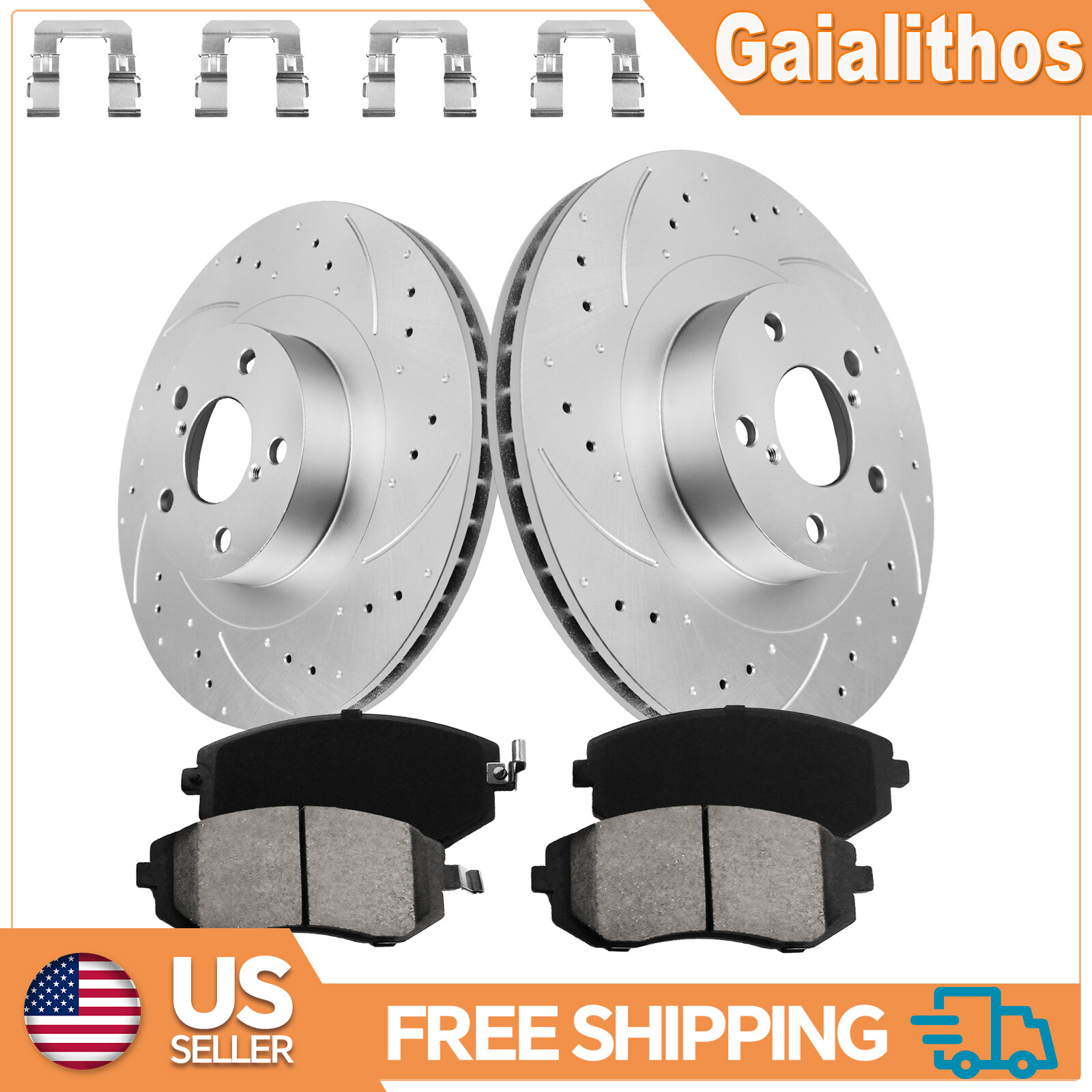 293mm Front Drilled Brakes Rotors + Brake Pads For Subaru Baja Forester Outback