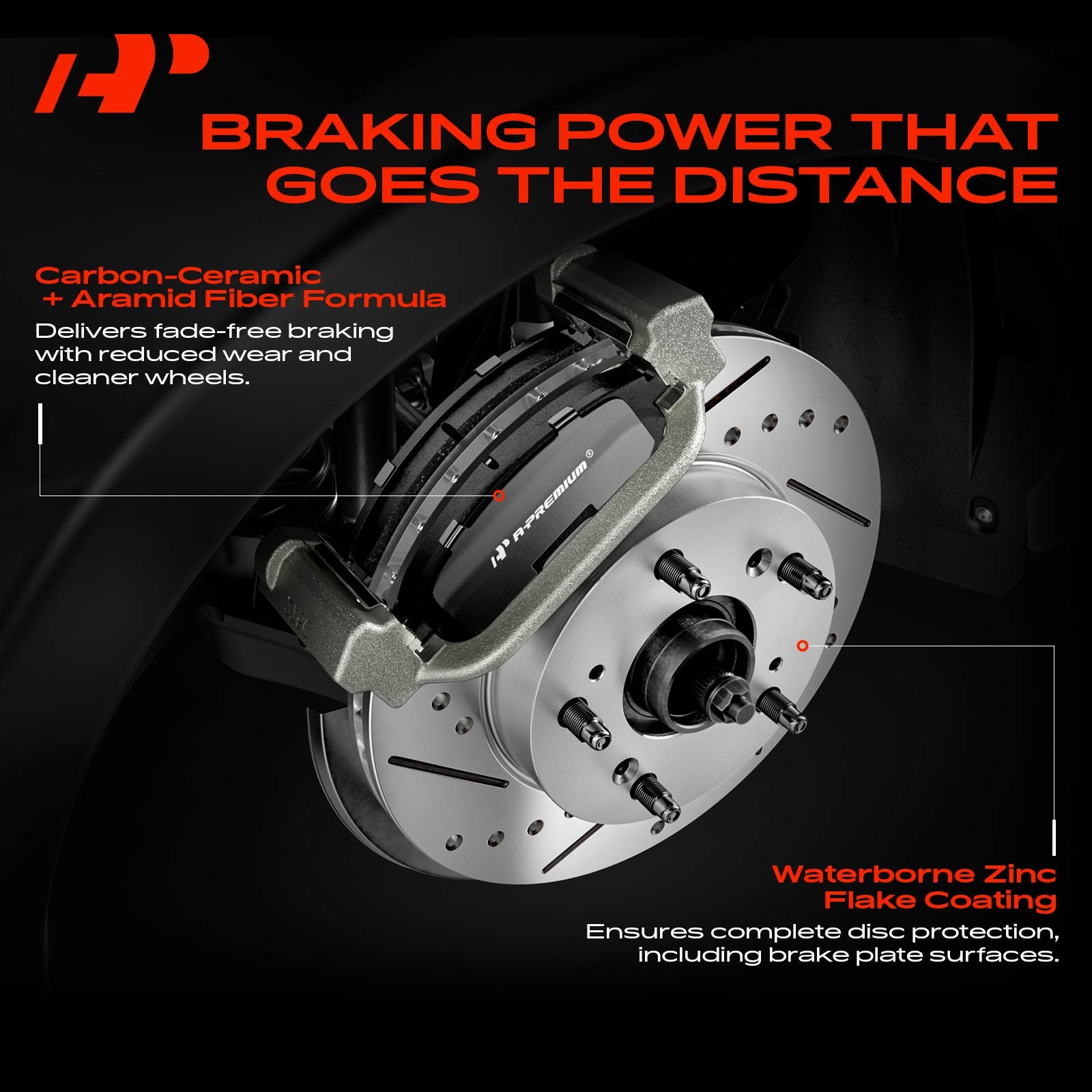 A-Premium Front Drilled Brake Rotors & Ceramic Pads for Kia Sportage 2011-2016