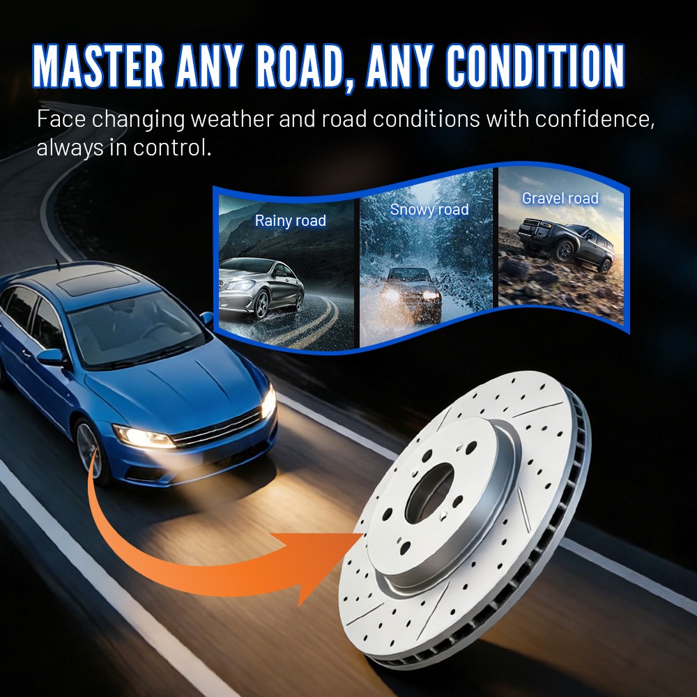 Front Brake Disc Rotor And Ceramic Brake Pad for Honda Fit 2015-2020 1.5L