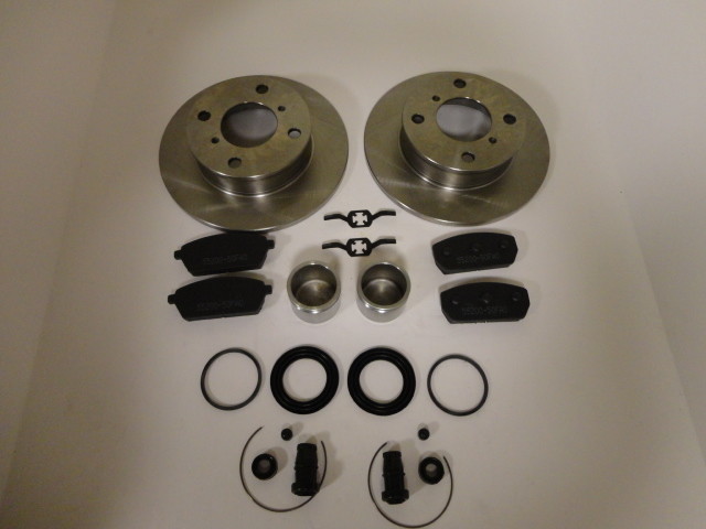 Brake Rotors Caliper Kit & Brake Pads Fit Suzuki Carry DC51T DD51T 4x100mm Bolt