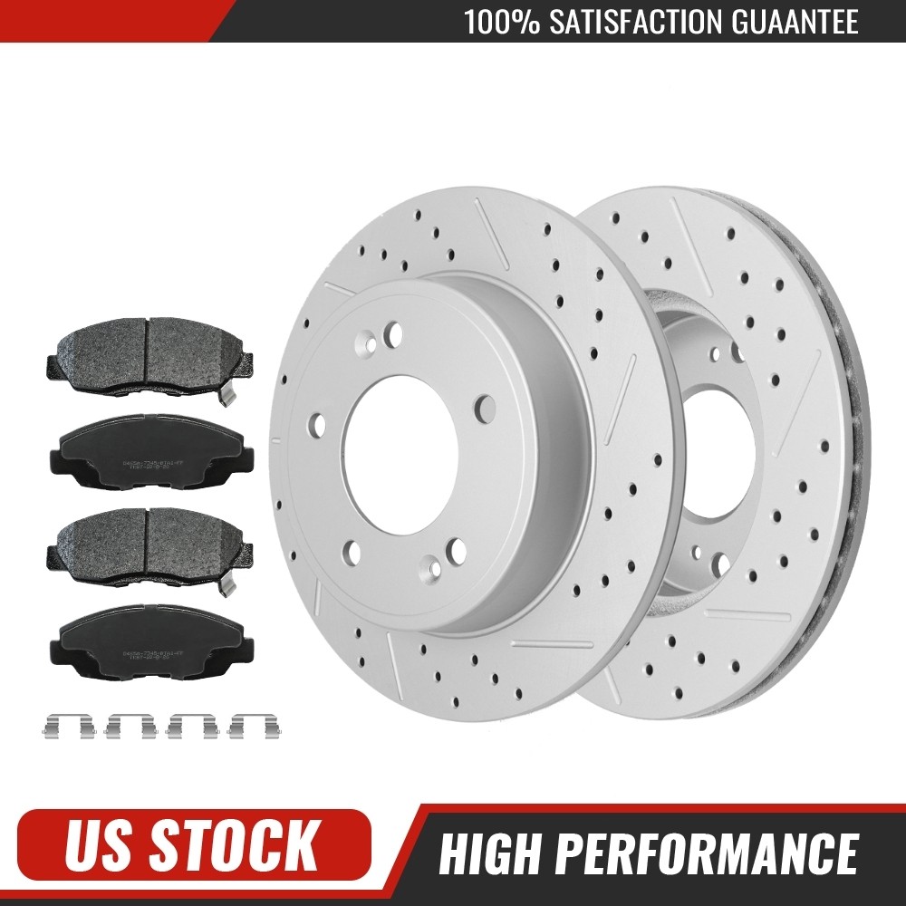 10.31 inch Front Drilled Disc Rotors Brake Pads Set For 2006-10 2011 Honda Civic
