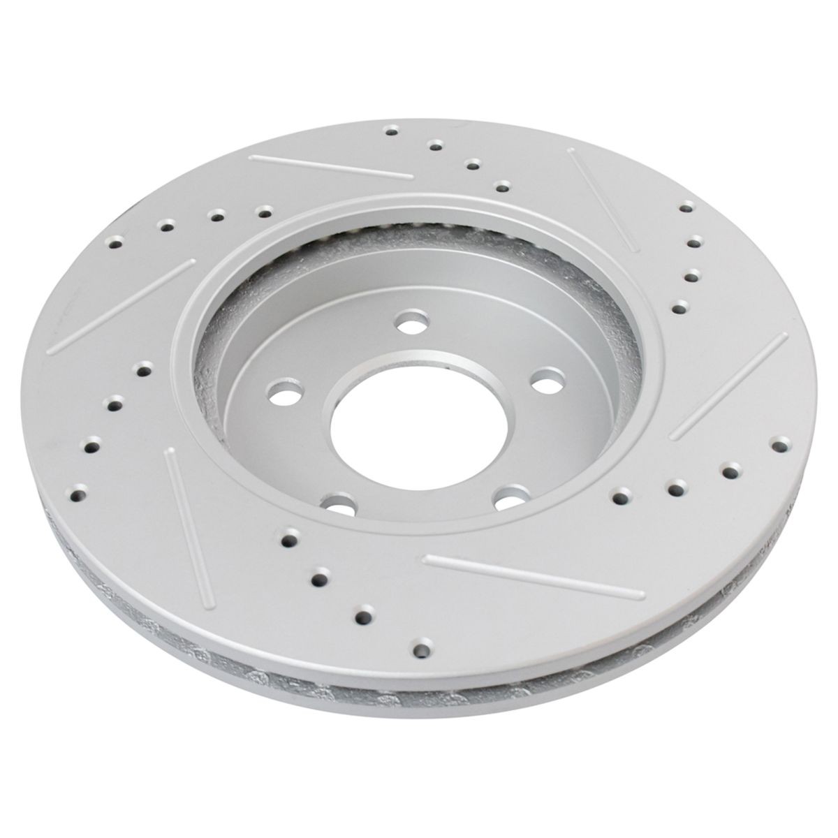 TRQ Front Ceramic Pads & Drilled Slotted Coated Performance Rotor Kit for Ford