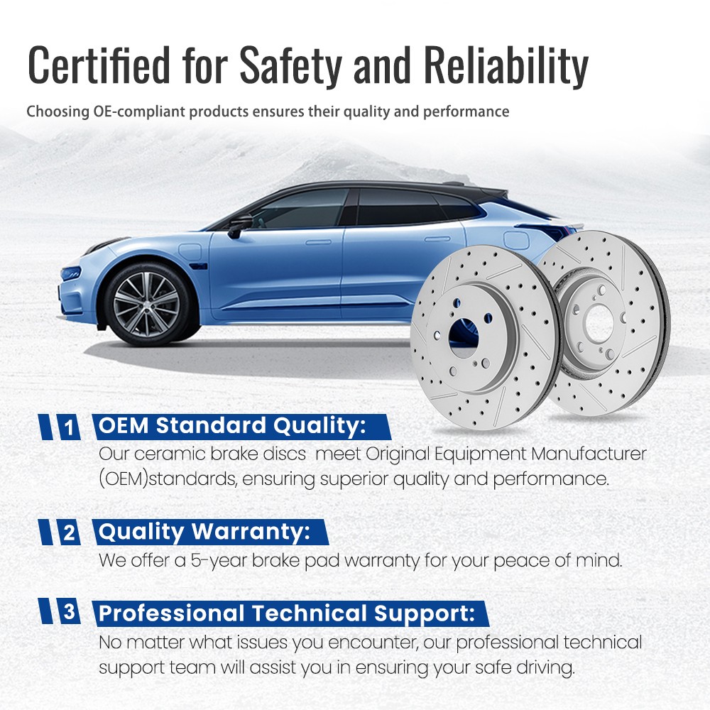 12.6” (320mm) SOLID Rear Disc Drilled Brake Rotors for 2020-2025 Ford Explorer