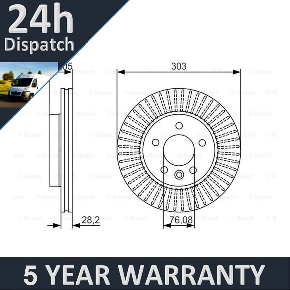 Fits VW Amarok 2010-2022 2.0 TDi 3.0 PV Front Brake Disc 2H0615301D 2H0615301A