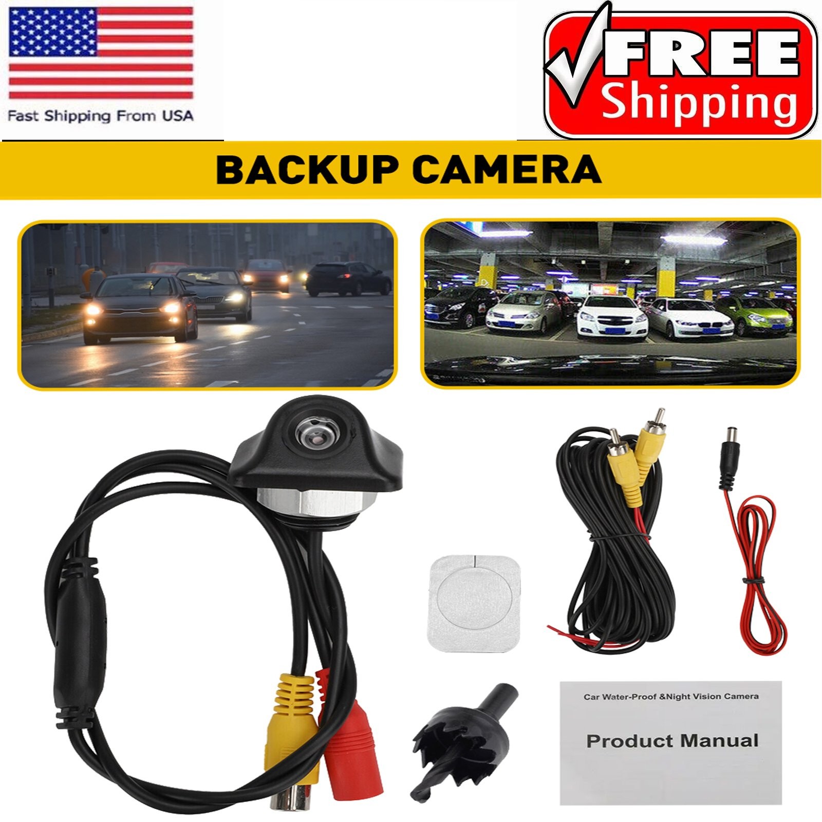 1-10 170 Reverse HD Rear Backup Camera View Night Cam Parking Vision Universal