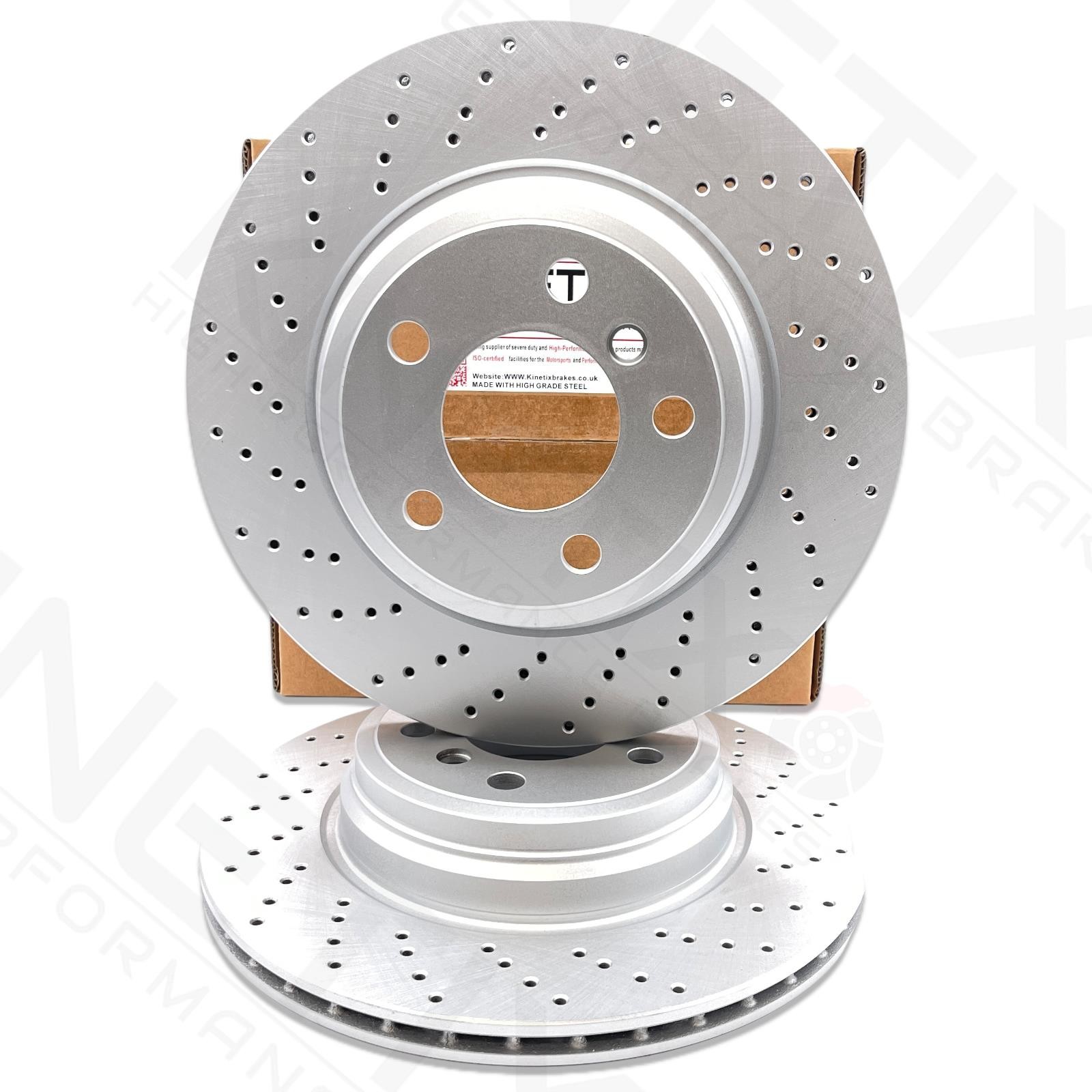 FOR BMW 3/4 SERIES F30 F31 F32 F33 F33 F36 DRILLED REAR BRAKE DISCS PAIR 330mm
