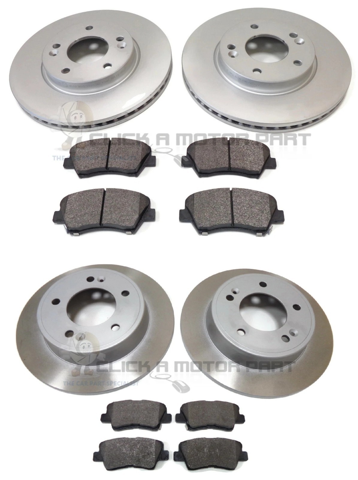 Front And Rear Brake Discs & Pads For Kia Pro Ceed Mk2 12-17 (Check Disc Sizes)