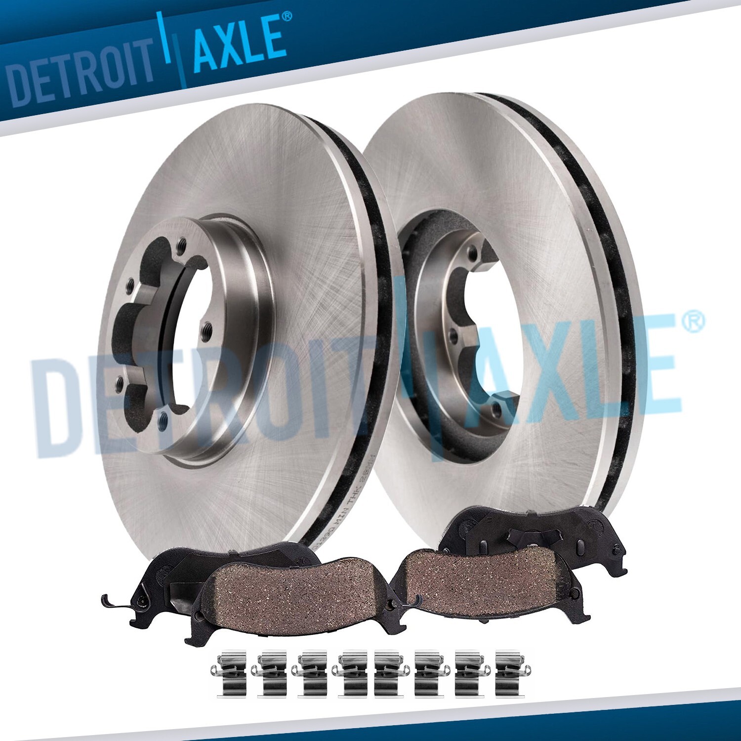 Front Disc Brake Rotors Ceramic Brake Pads Kit for 2015-2020 Ford Transit-350 HD