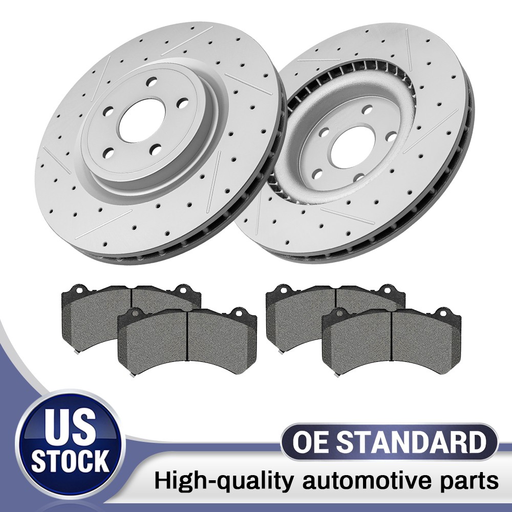 Front Drilled Brake Rotors & Ceramic Pads for 2012 – 2020 Jeep Grand Cherokee