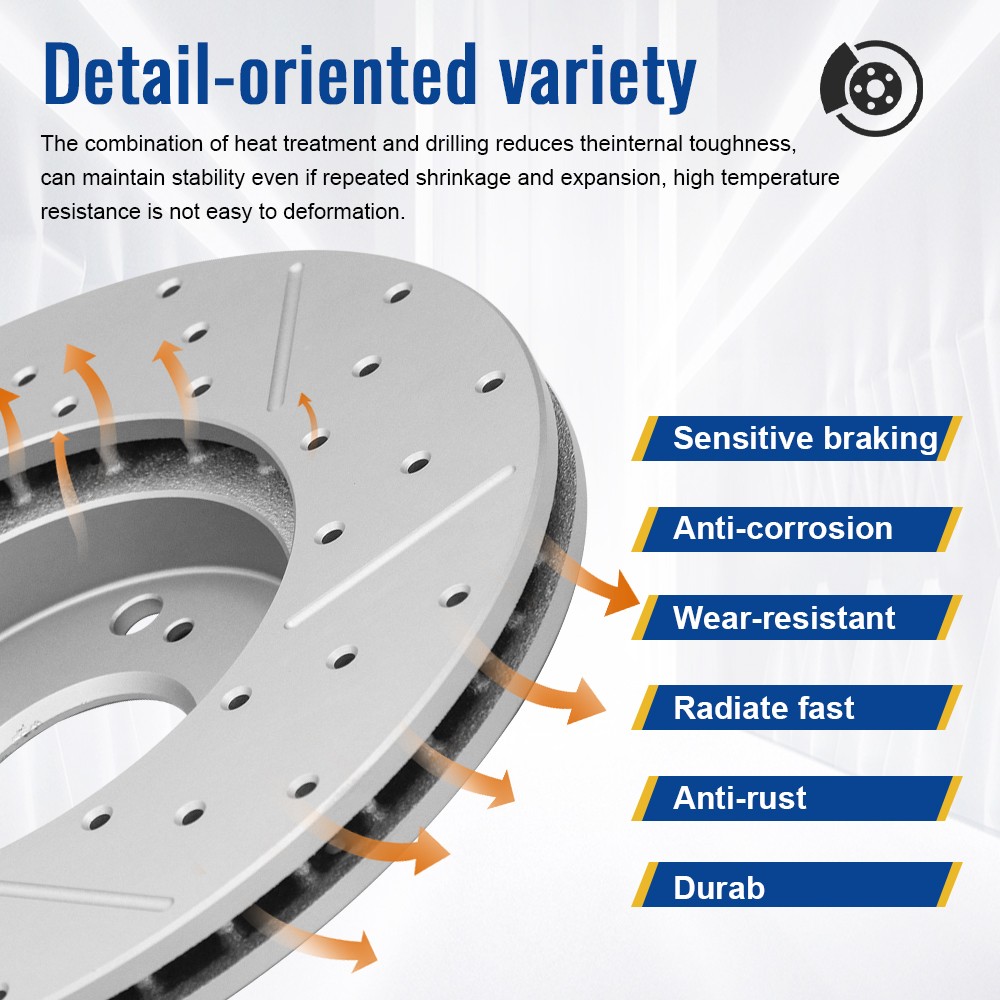 Front Rear Brake Rotor For Lincoln MKX/MKZ Nautilus Continental Ford Edge Fusion