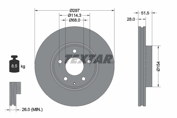TEXTAR Front Axle DISCS & PADS for MAZDA CX-5 2.0 2011-2017