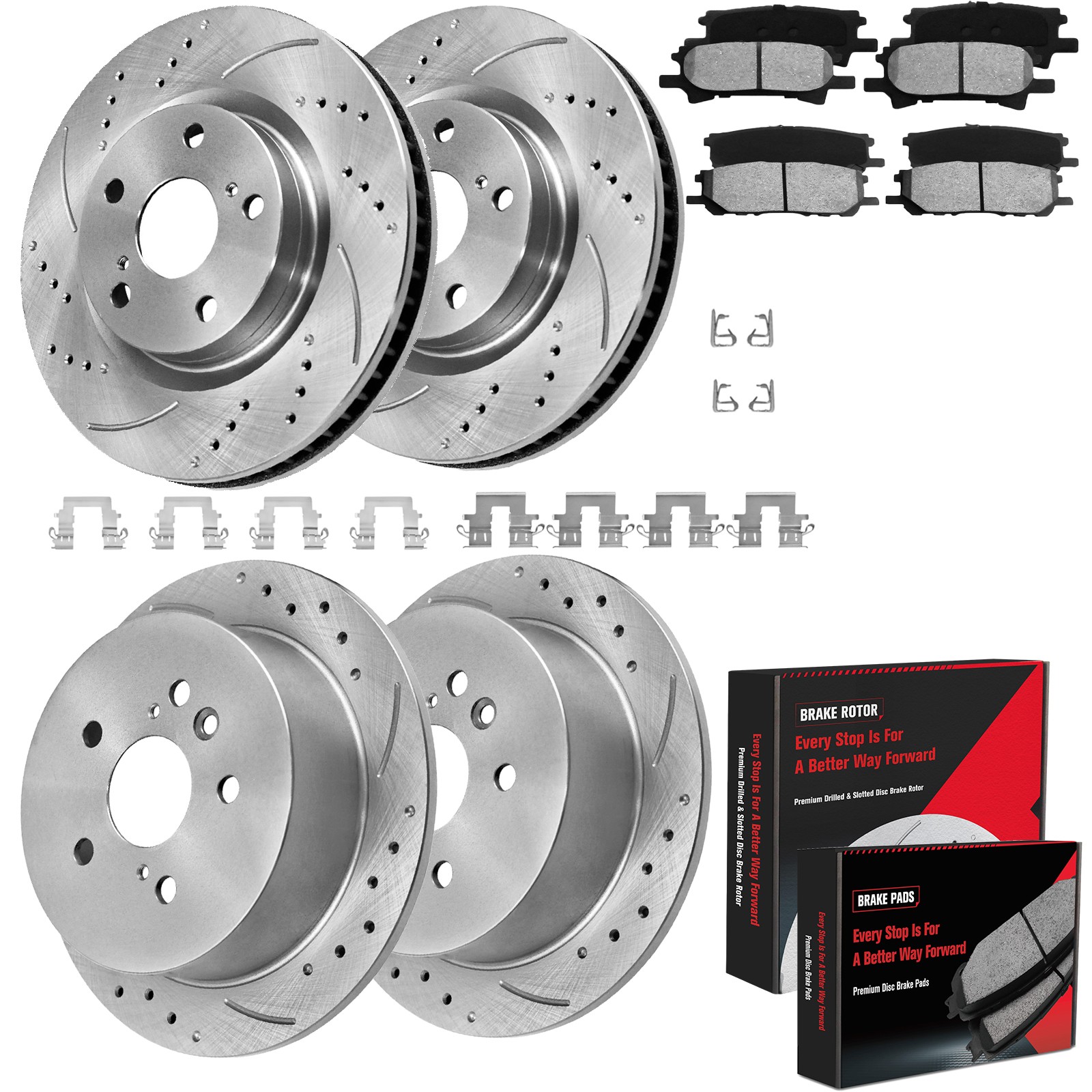 Front Rear Brake Rotors Ceramic Pads For 2007-2009 LEXUS RX350 2006-2008 RX400H