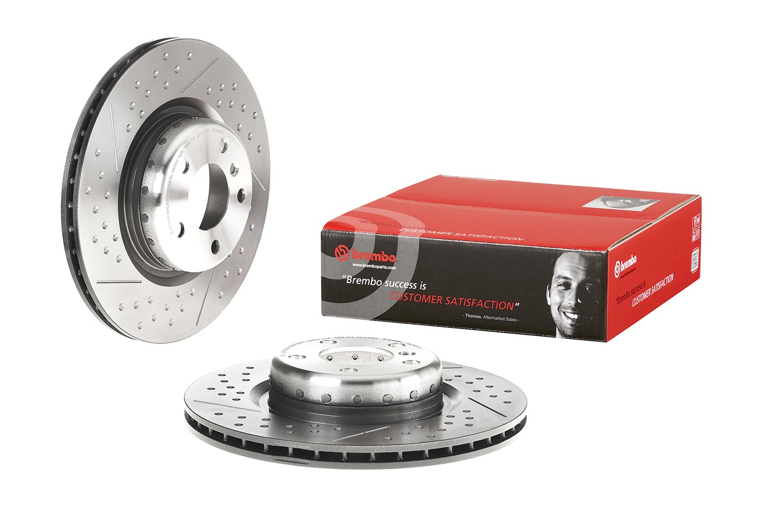 Brembo Rear Left or Right Drill Slotted Brake Disc Rotor For BMW F22 F23 F30 F34
