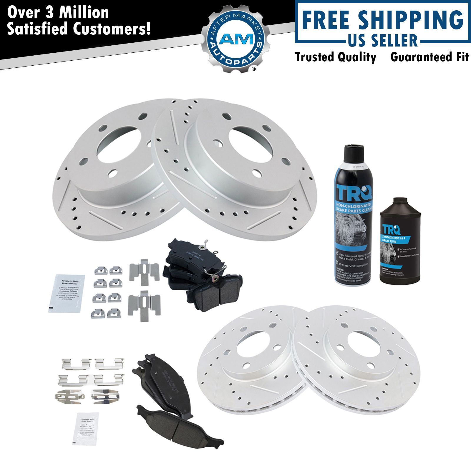 Rotor & Brake Pad Kit w/Chemicals Ceramic Performance Front Rear