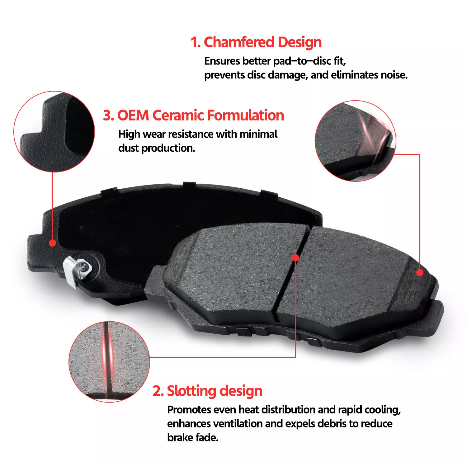 For 2011-2020 Dodge Durango Grand Cherokee 330mm Rear Rotors Ceramic Brake Pads