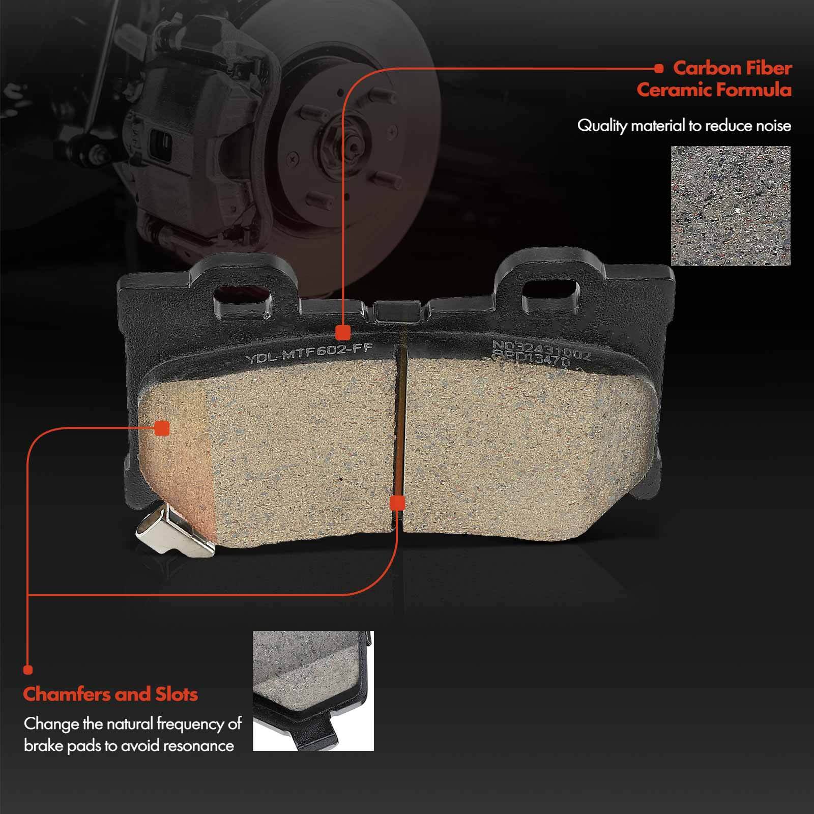 Rear Drilled Brake Rotor & Ceramic Brake Pad for INFINITI Q50 2014-2019 Q60 M37