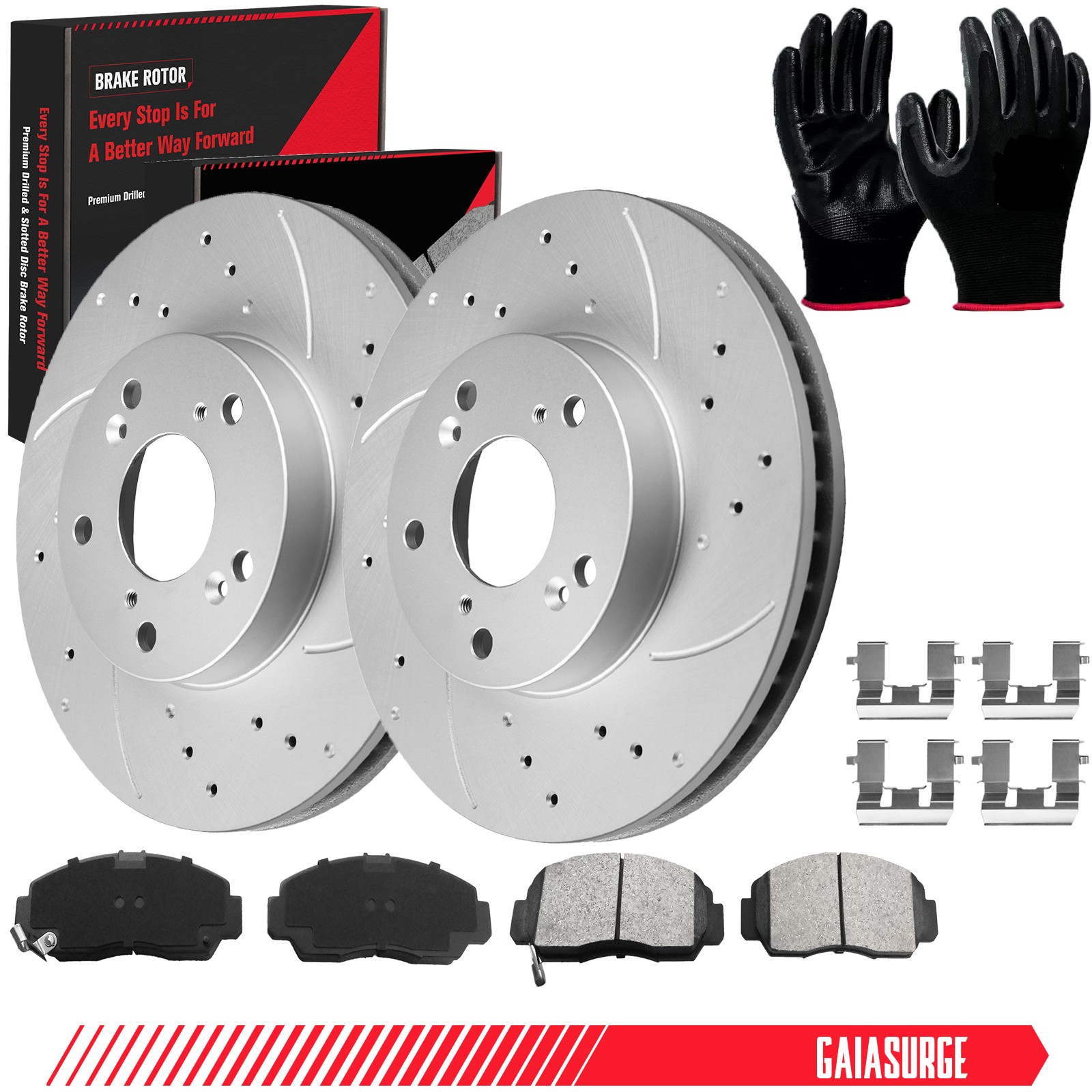 11.1in Front Drilled Brake Rotors Ceramic Pads Kits for Honda Accord Civic CSX