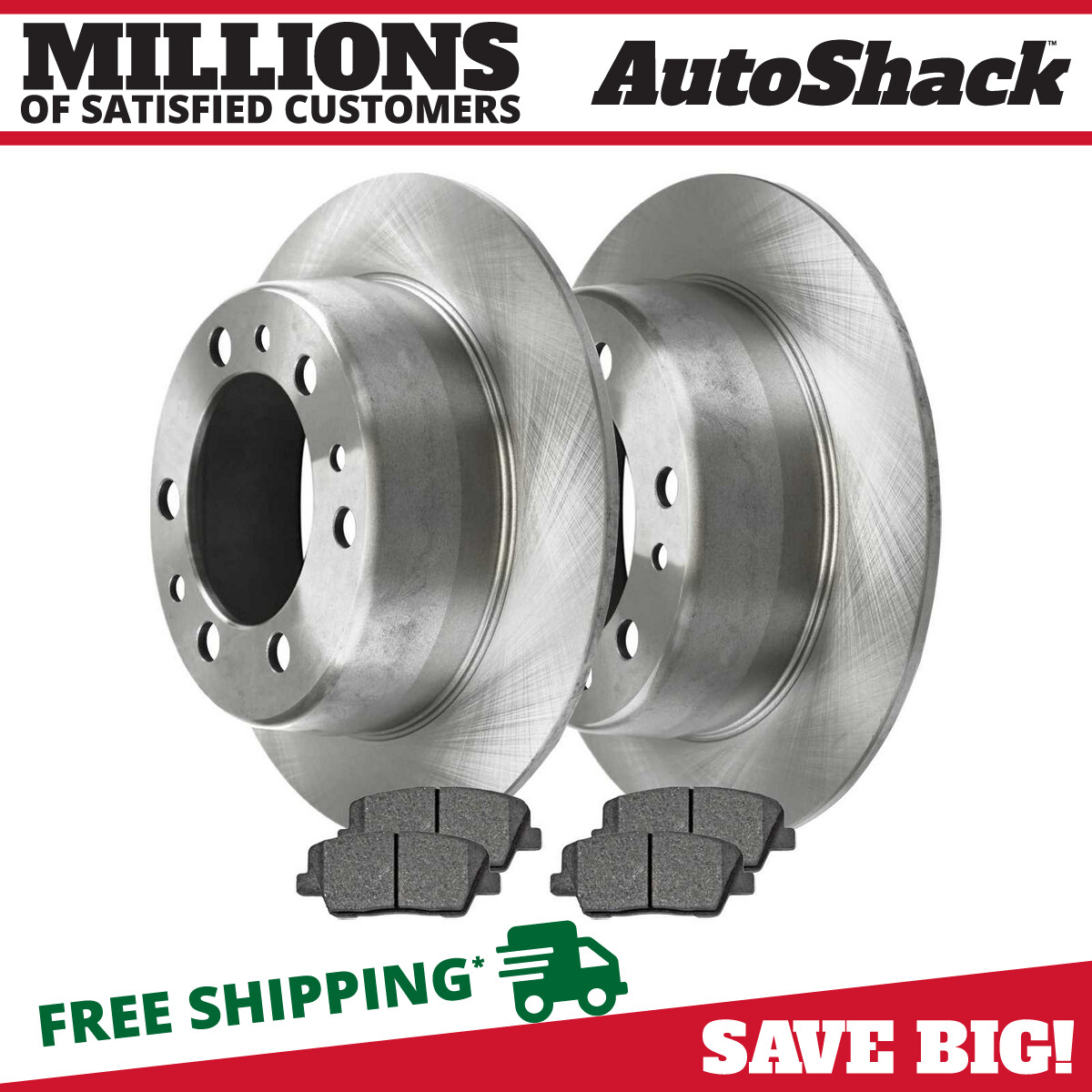 Rear Brake Rotors & Pads for 2006-2012 Kia Sedona 2007-2008 Hyundai Entourage V6