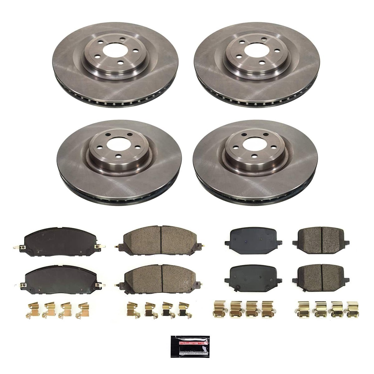 Powerstop Front Rear 4 Wheel Discs & Pads Kits for Police Suv Explorer Aviator