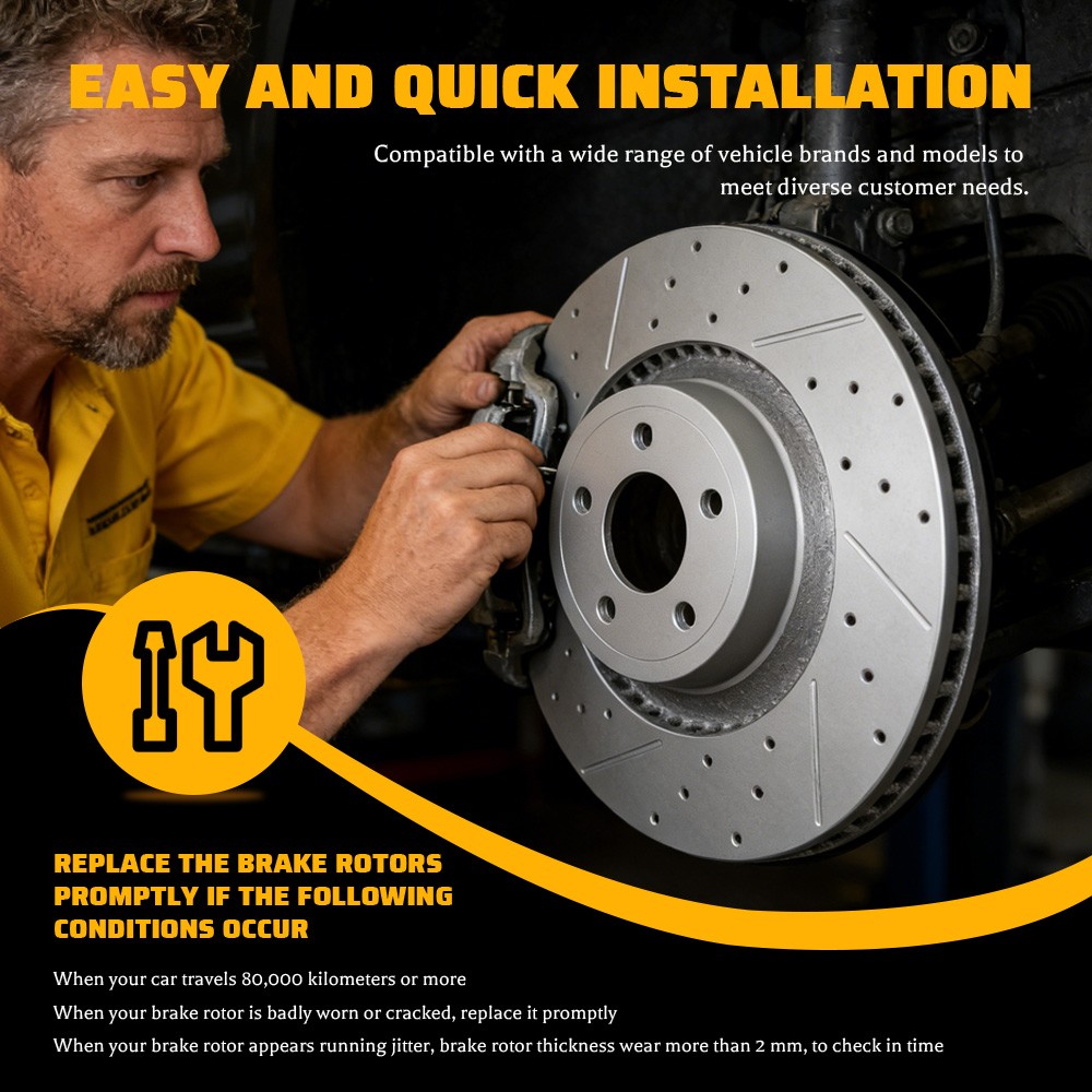 Front Drilled Brake Rotors & Ceramic Pads for Dodge Durango Jeep Grand Cherokee
