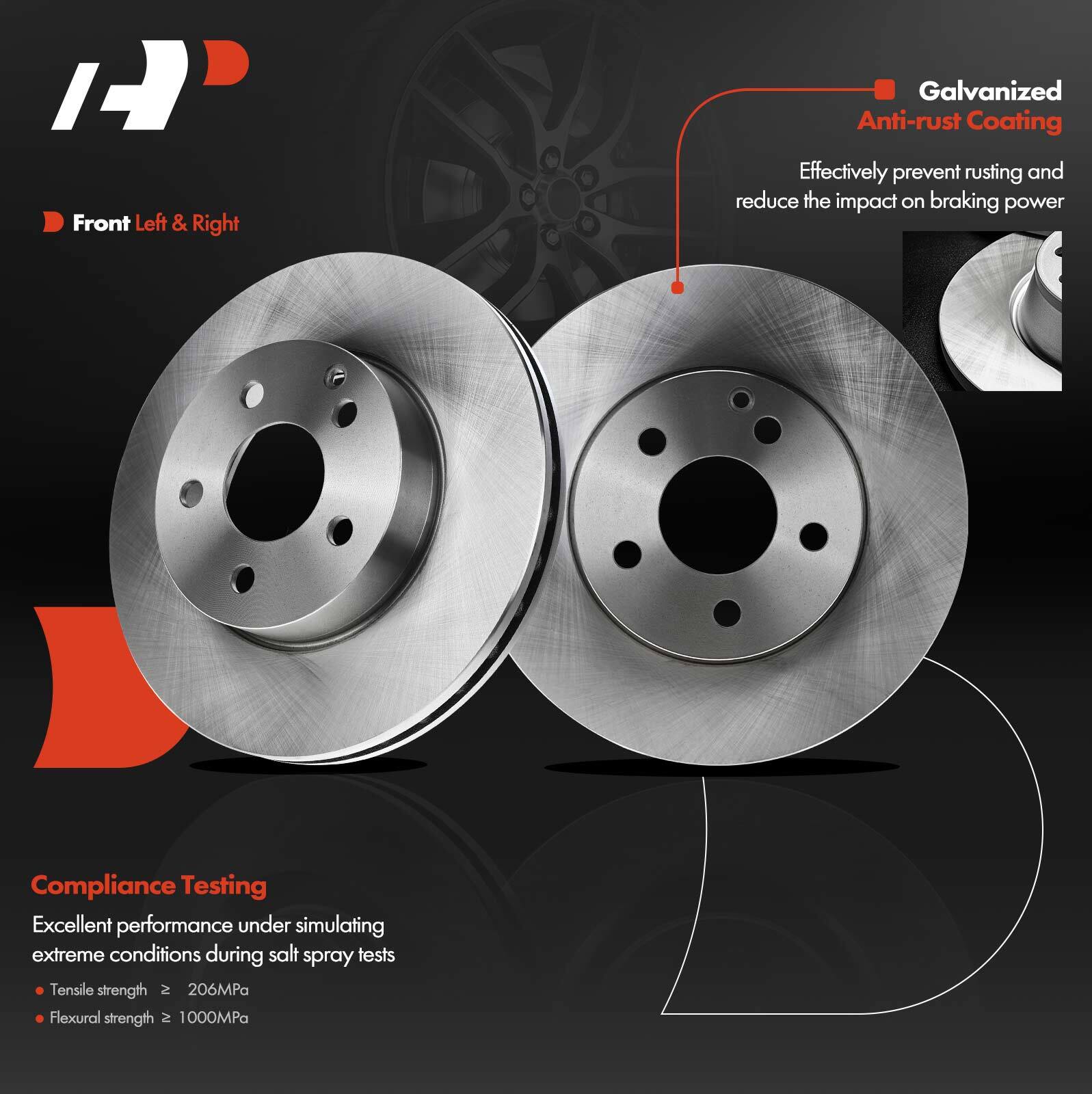 A-Premium Front Side Disc Brake Rotor for Mercedes-Benz C230 C250 C300 SLK250
