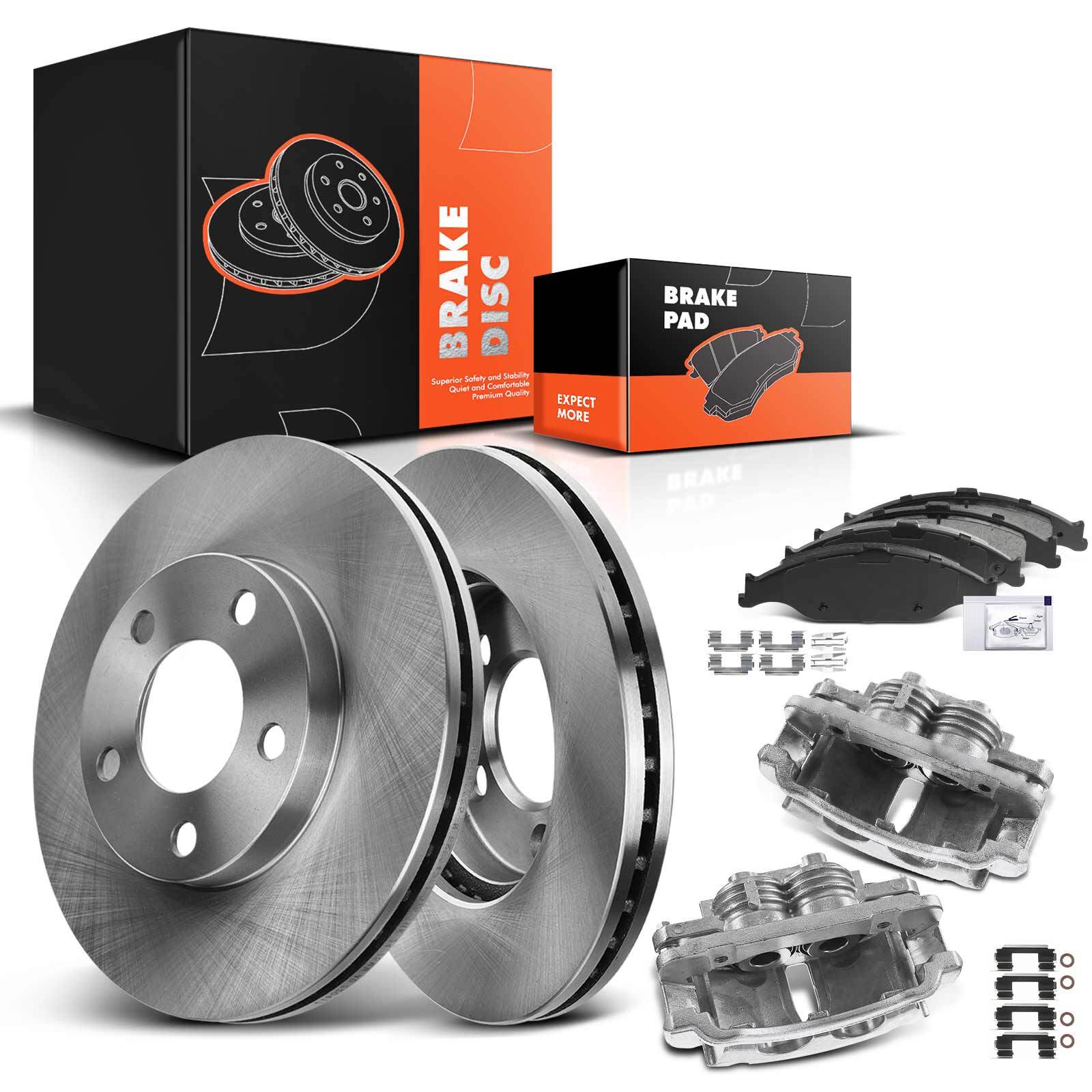 Front Disc Brake Rotor & Brake Pads and Brake Caliper for Ford Mustang 1999-2002