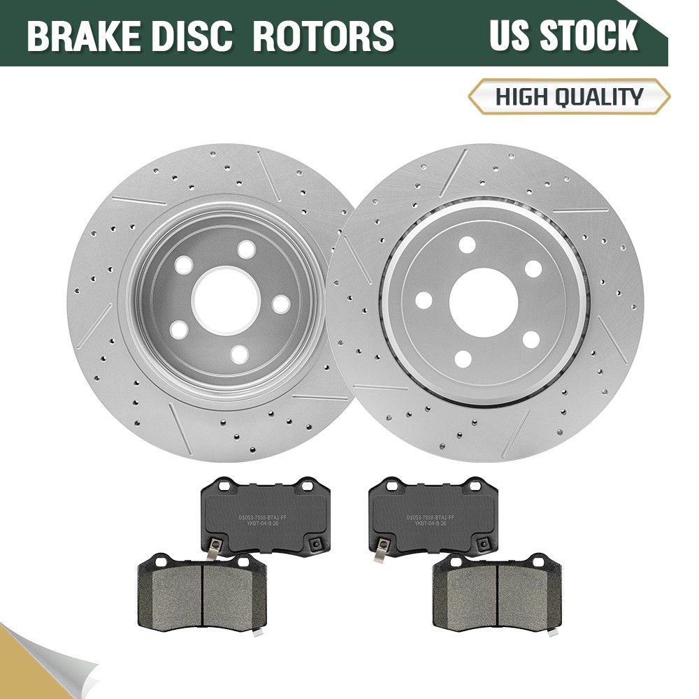Rear Disc Brake Rotors Ceramic Pads for Jeep Grand Cherokee Dodge Durango