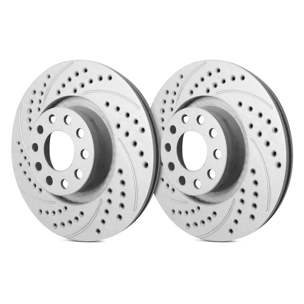 For Volkswagen Jetta 81-98 Double Drilled & Slotted 1-Piece Rear Brake Rotors