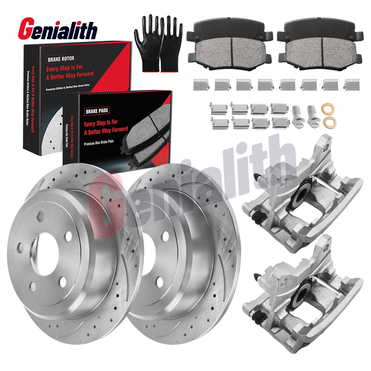 Rear Disc Brake Rotors Calipers Ceramic Pads For 2007 – 2015 2017 Jeep Wrangler