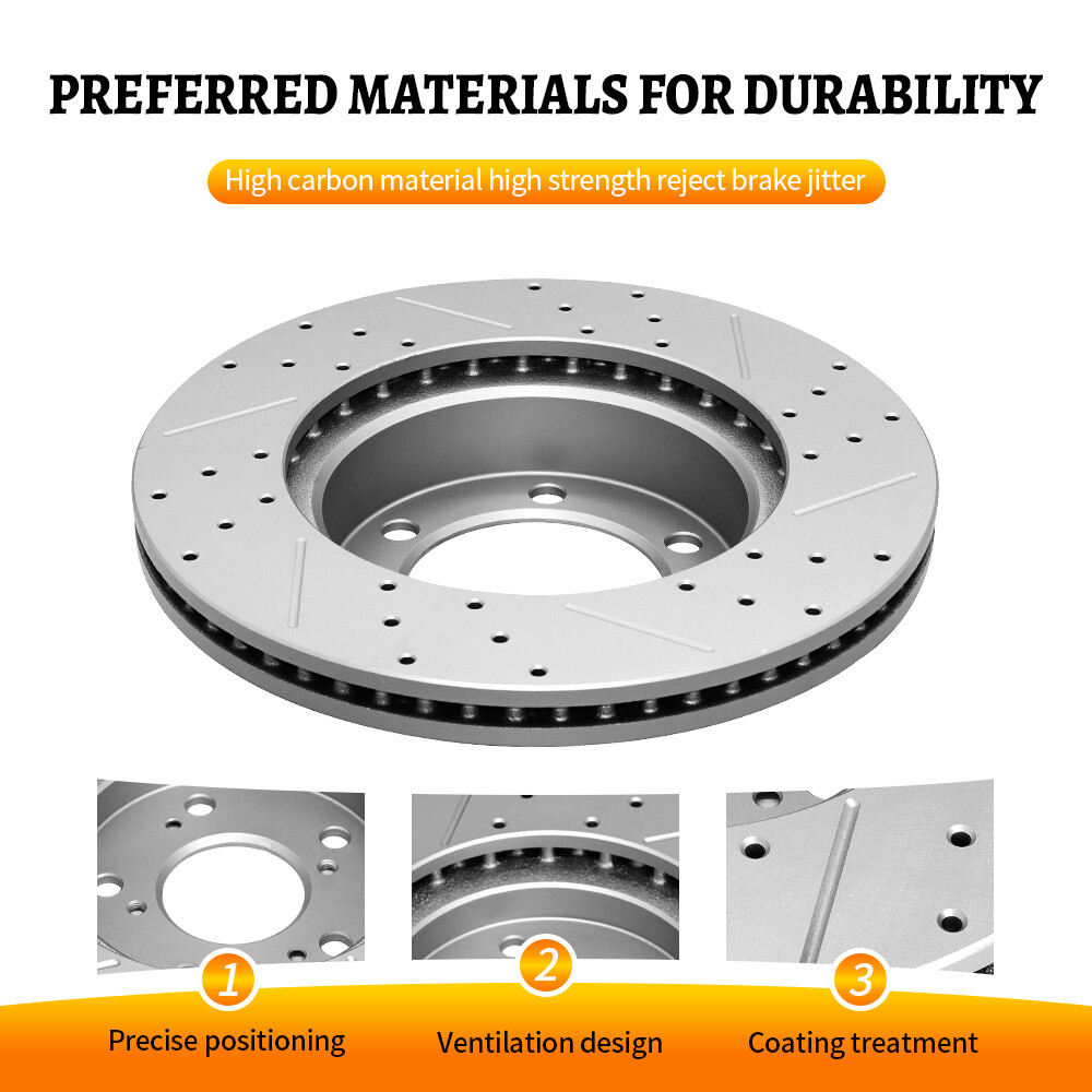350mm Front Drilled Brake Rotors & Pads for 2013 – 2020 Jeep Grand Cherokee