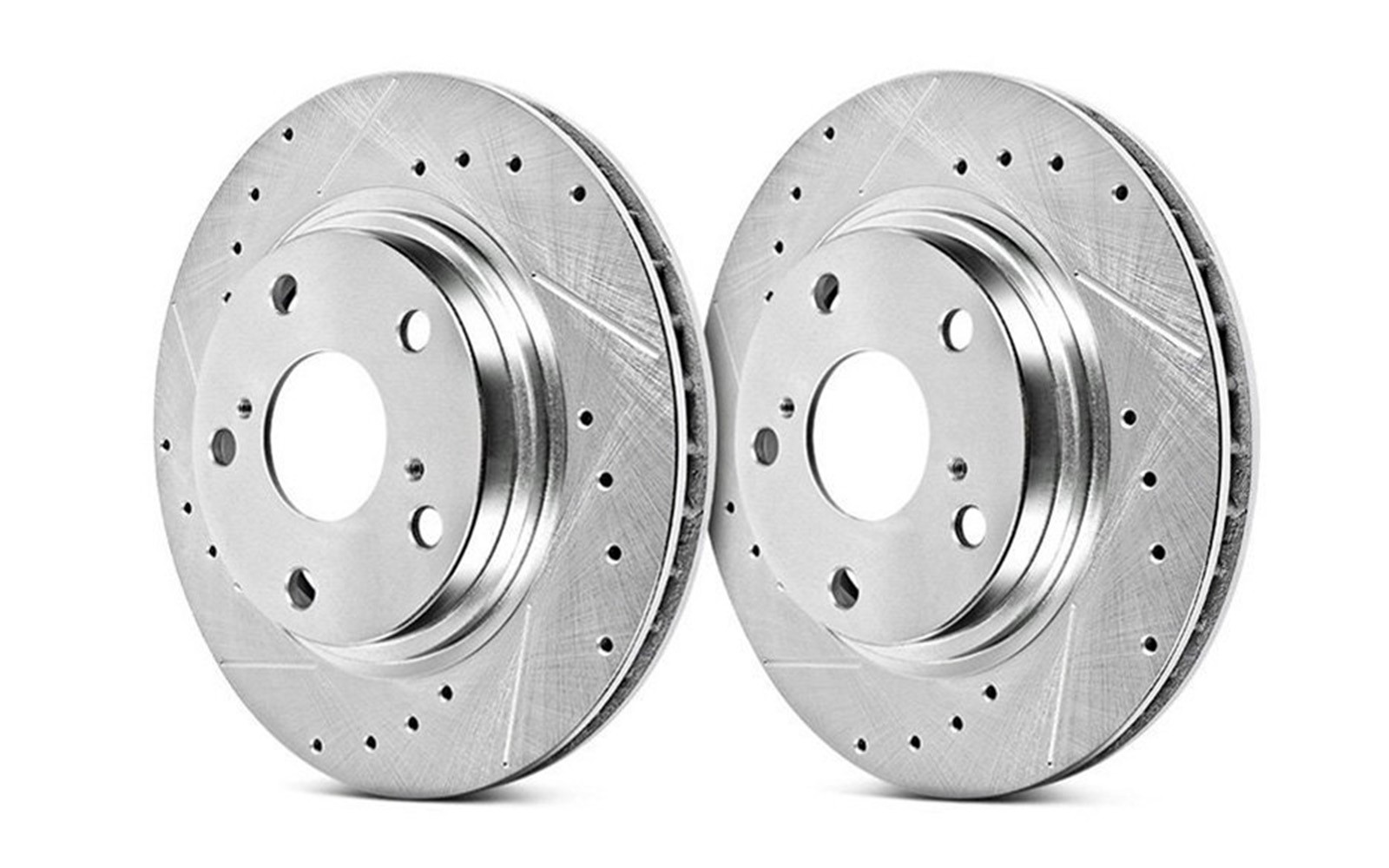 Power Stop Drilled & Slotted Front Brake Rotors for Silverado Sierra Yukon Tahoe