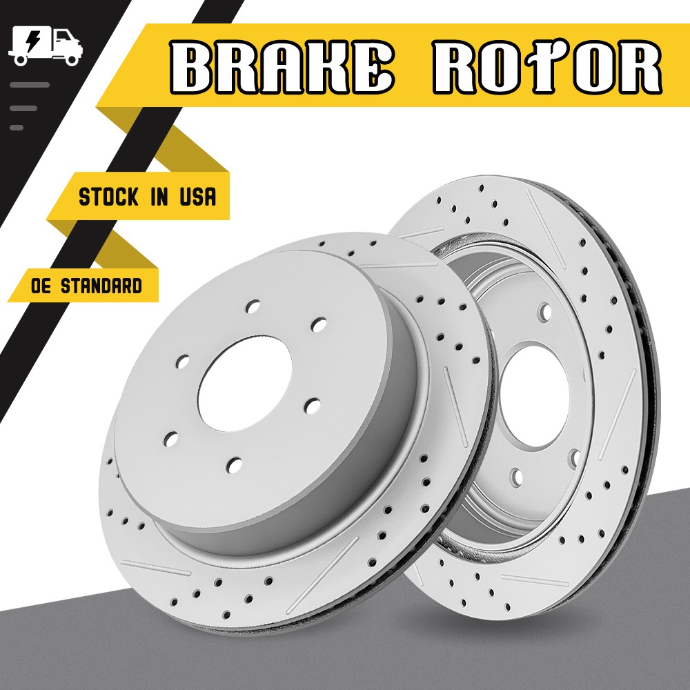 For 2017 – 2019 2020 2021 2022 2023 2024 Nissan Titan 13.58″ Rear Drilled Rotors