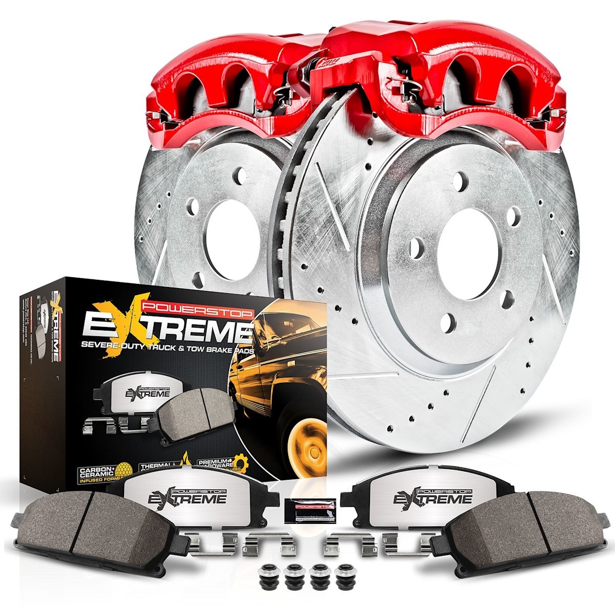 Powerstop Extreme Front Pair 281.7mm Discs Calipers Pads Kit for ILX Accord Fit