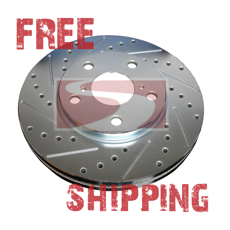 FRONT Performance Cross Drilled Slotted Brake Disc Rotors TB3246